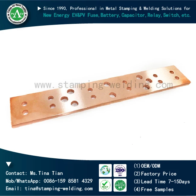 Threaded Copper Busbar For Telecommunication Supplier Threaded Copper Busbar For Telecommunication Supplier