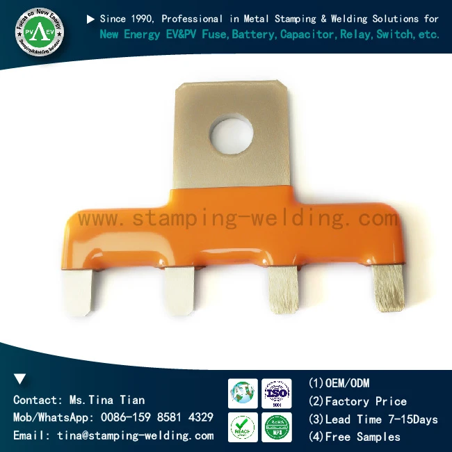 Customized PVC Dipping Tinned Copper Battery Bus Bar for Electric Vehicle Customized PVC Dipping Tinned Copper Battery Bus Bar for Electric Vehicle