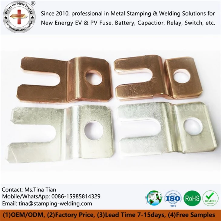 Red copper stamping parts for high-voltage DC contactor